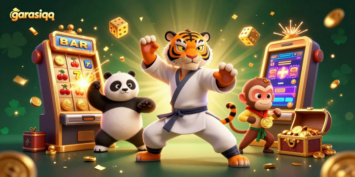 garasiqq players celebrate a jackpot win at a vibrant casino, filled with dynamic gaming elements