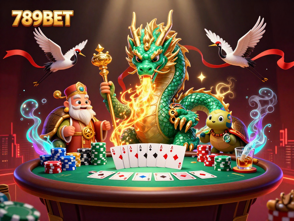 Experience the thrill of 789BET with dynamic casino elements and colorful characters.