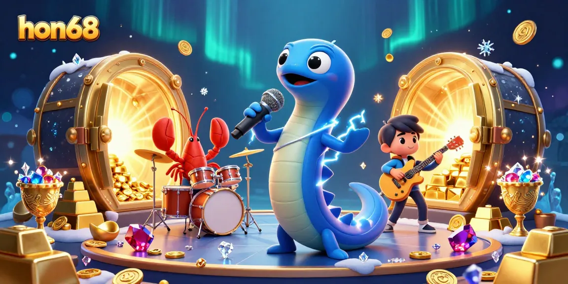 Witness hon68, the ultimate online casino, featuring vibrant characters and dazzling treasures in an underwater stage