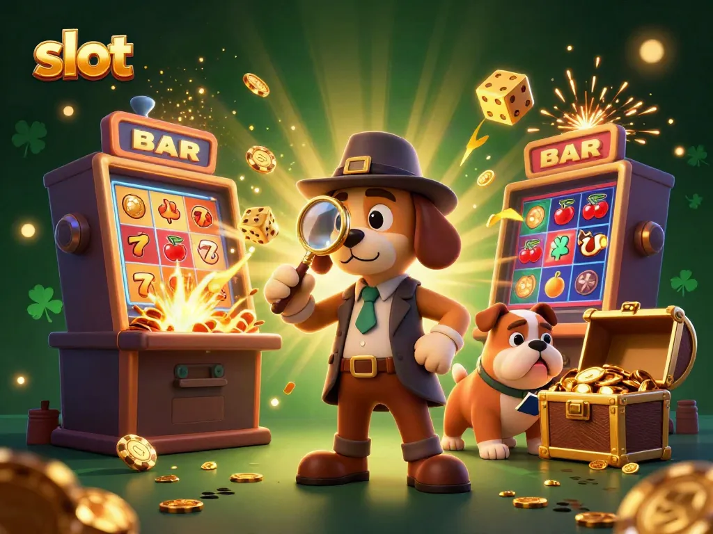 Explore the thrilling slot scene with a cartoon detective and gambling elements.