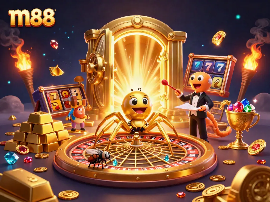 m88 captures the thrill of casino play with a dynamic roulette web scene featuring exciting game elements.