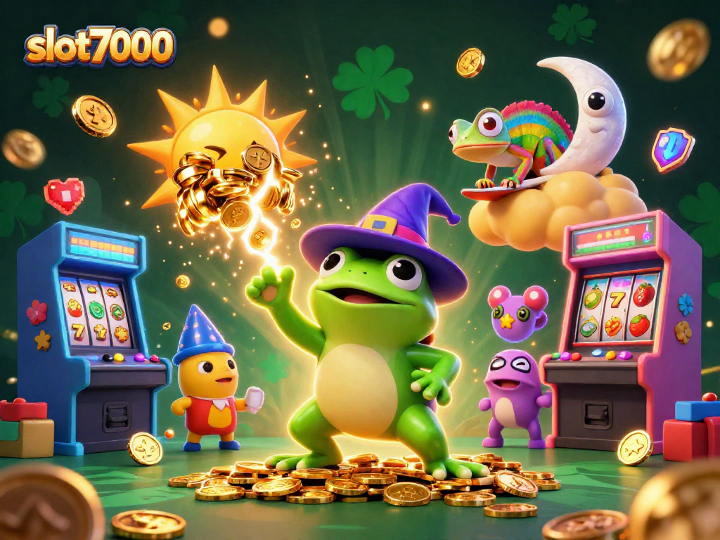 Experience slot7000 with a mesmerizing storm of golden coins and vibrant gaming elements.