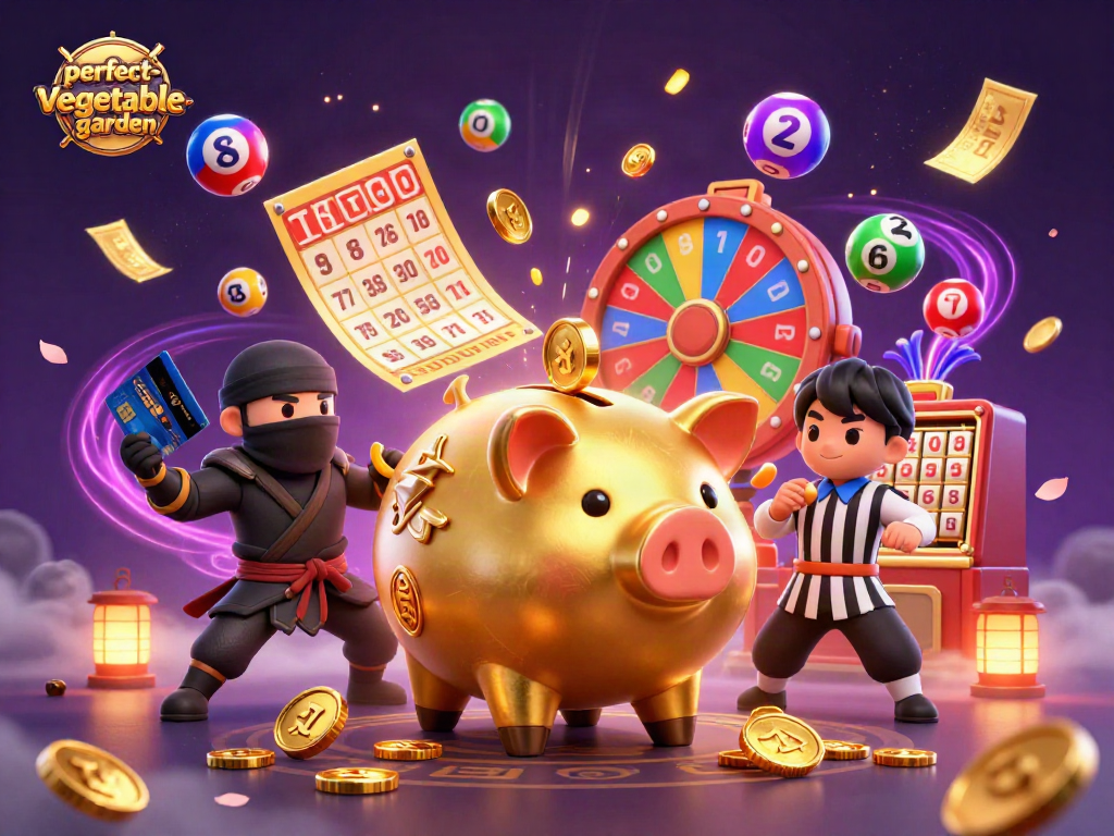 Win big at the perfect-vegetable-garden with vibrant casino action, showcasing dynamic characters and exciting game elements.