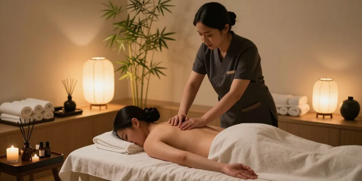Relaxing 서울출장마사지 experience in a serene wellness room with soft lighting and calming elements.
