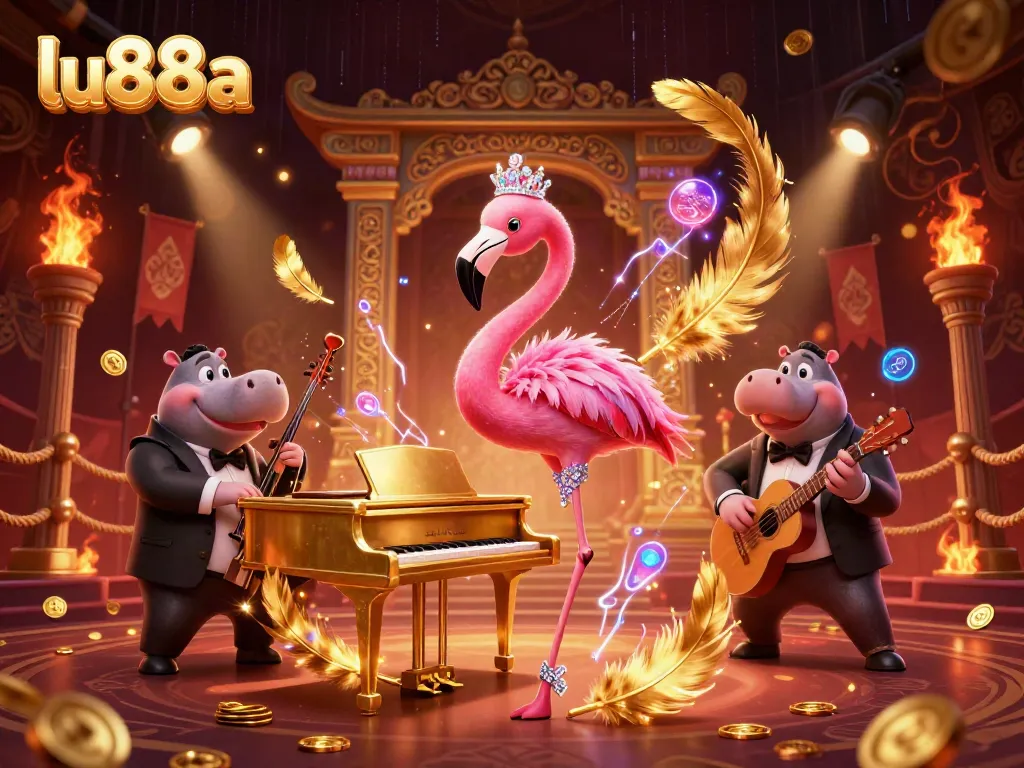 Join the fun at lu88a with vibrant characters and exciting casino elements in a lively 3D illustration.