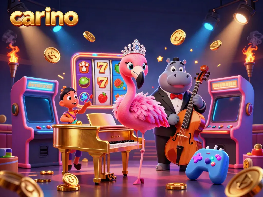 Experience the vibrant world of Carino casino with lively characters and colorful slots elements.
