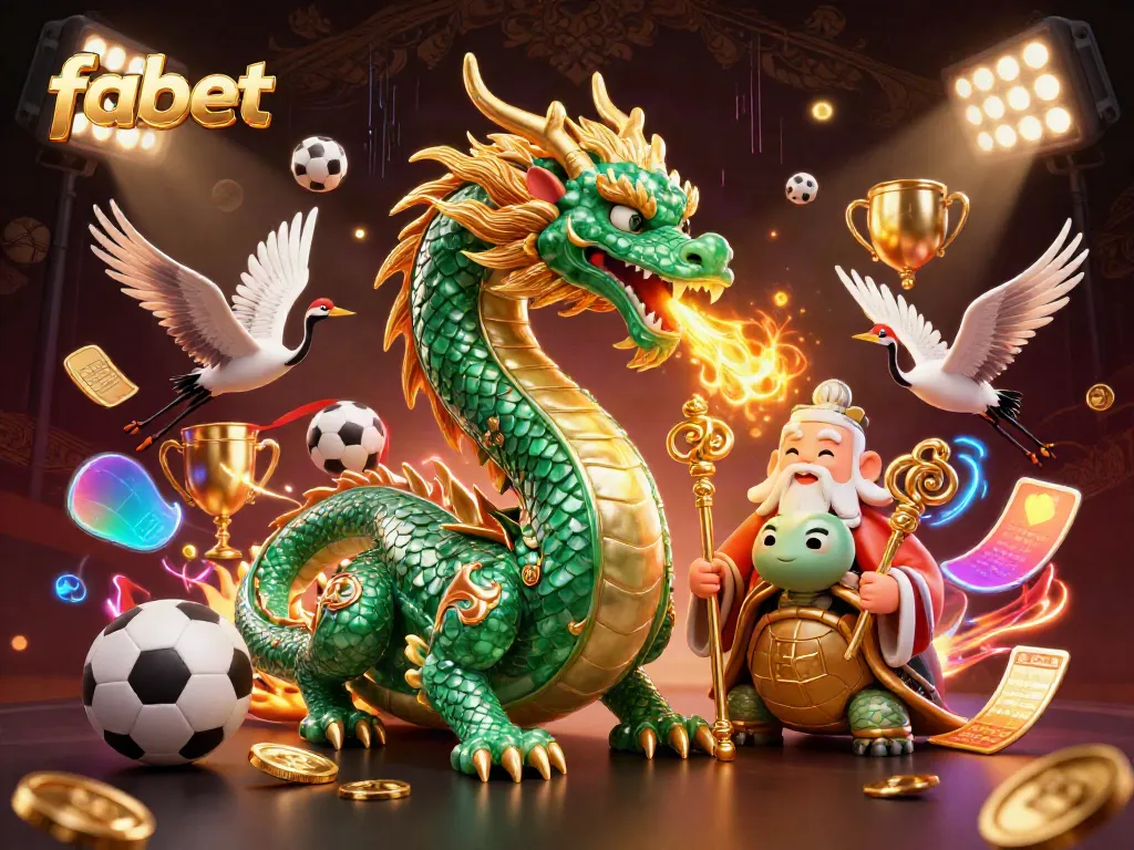 Experience thrilling wins with fabet's dynamic sports betting scene featuring vibrant characters and rich casino elements.