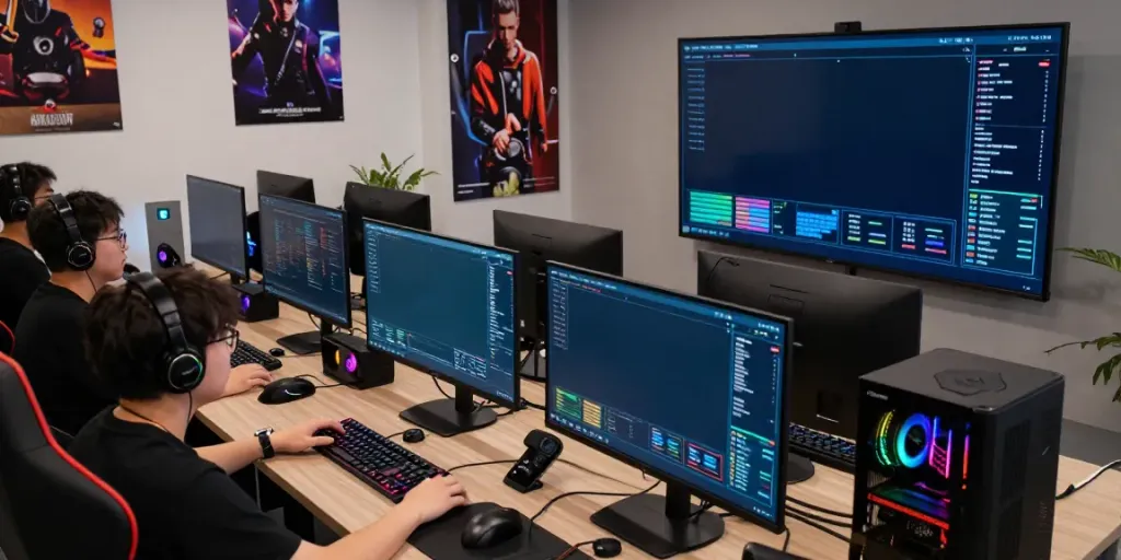 singatoto gaming environment showcasing the Bulkhead Pattern in action with technicians analyzing user data