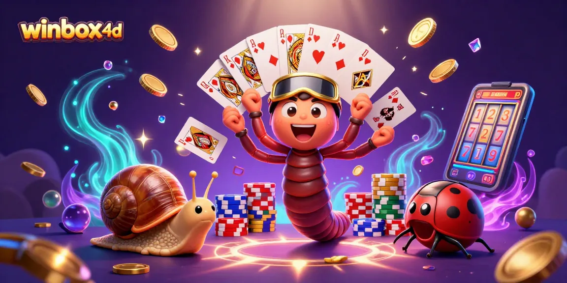 Experience winbox 4d excitement with a dynamic 3D casino illustration full of energy and vibrant elements.