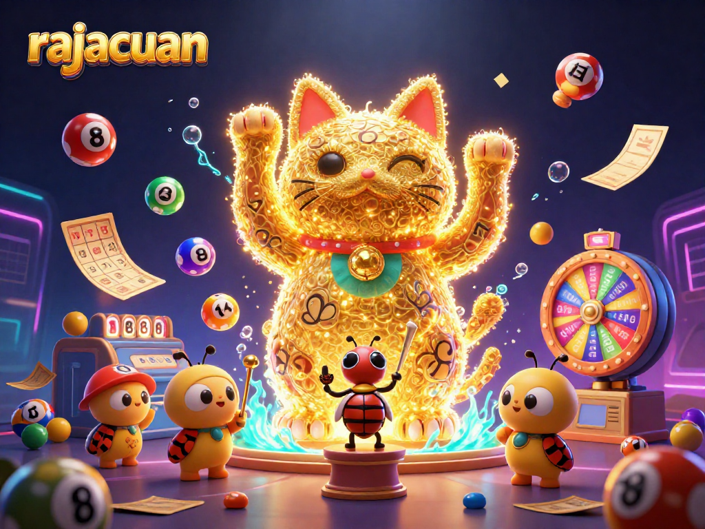 Experience the thrill of rajacuan with vibrant casino symbols and dynamic elements from a lively online gaming scene.
