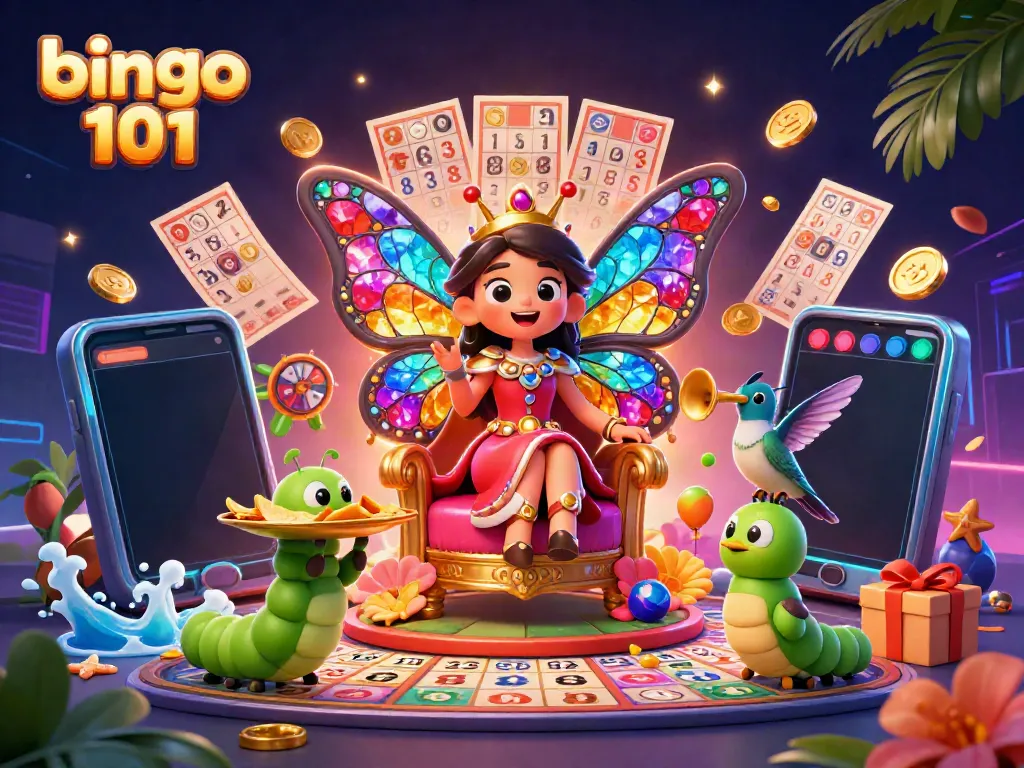 Engage in bingo 101 with a vibrant illustration capturing bingo games, rewards, and an exciting atmosphere.