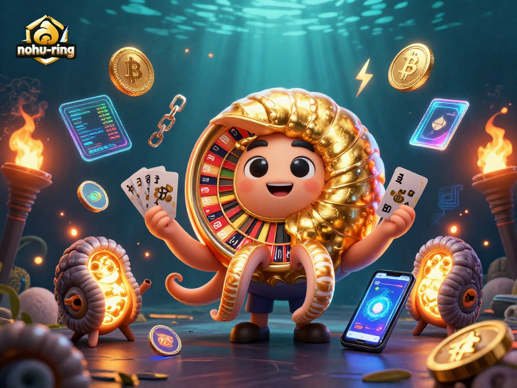 Engage in the nohu-ring adventure with a vibrant 3D casino scene featuring nautilus and illuminated elements.