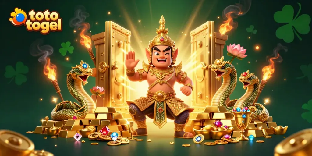 Engage in the thrilling world of toto togel with vibrant treasures and characters capturing the essence of gambling excitement.