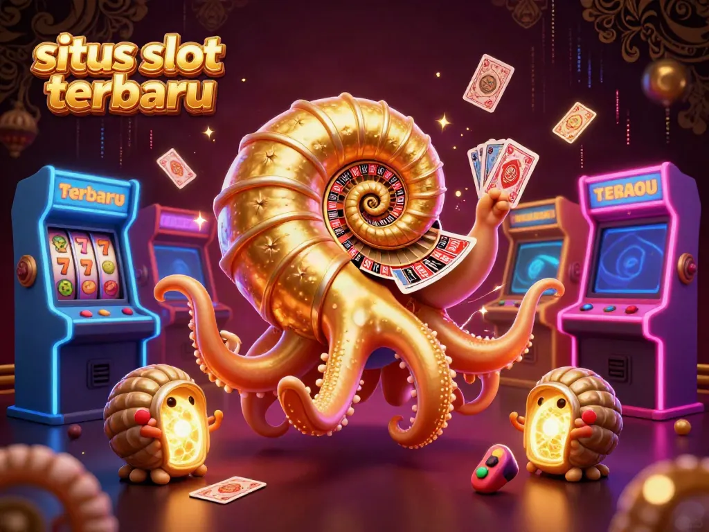 Gambarlah situs slot terbaru dengan nautilus kuno dan elemen mesin slot berwarna-warni.
