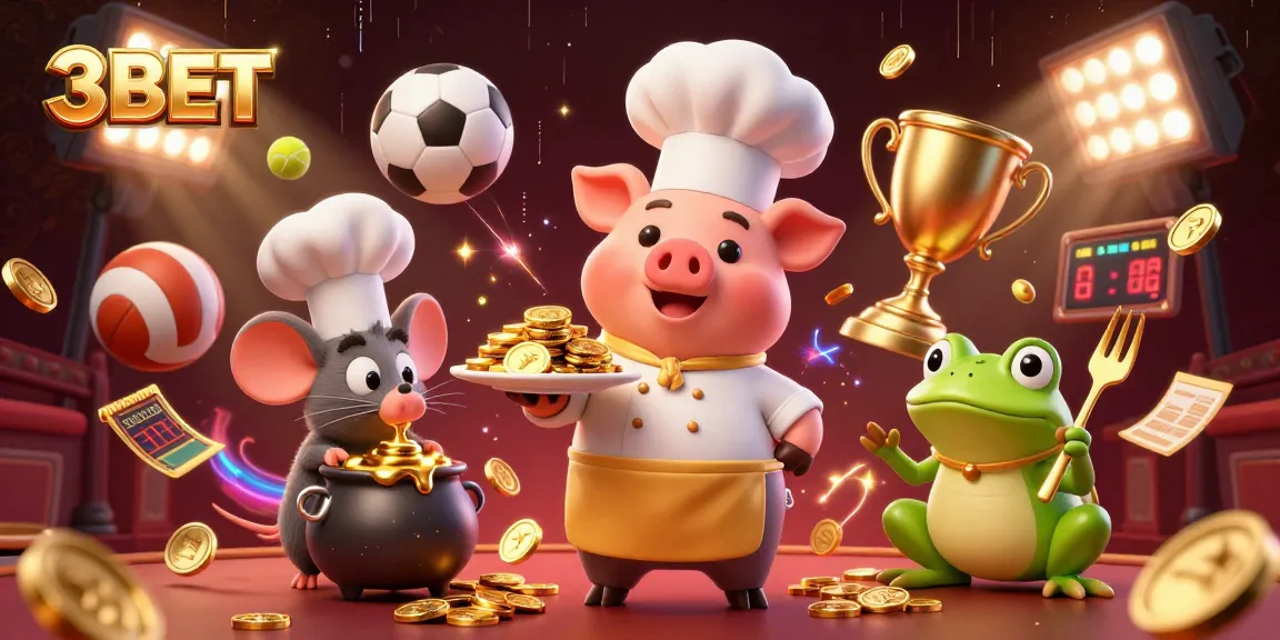 Experience high-stakes excitement with 3BET, showcasing gold coins and dynamic game elements in a vibrant casino scene.