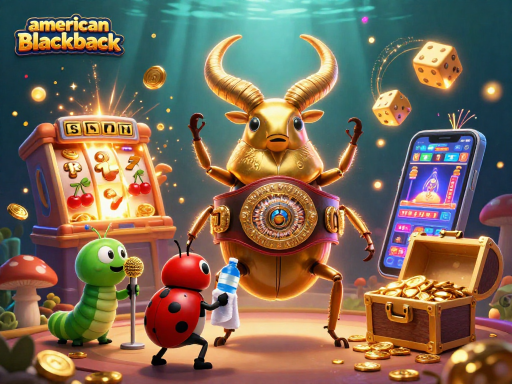 Experience the thrill of american-blackjack with a dynamic casino scene featuring exciting game elements.