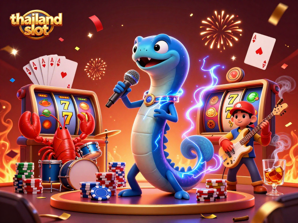 Experience thrilling thailand slot action with a DJ electric eel and band in an underwater casino.