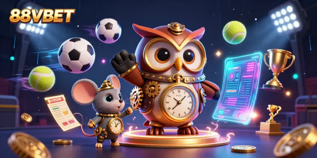 Experience the vibrant world of 88VBET in this ultra-detailed steampunk casino scene.