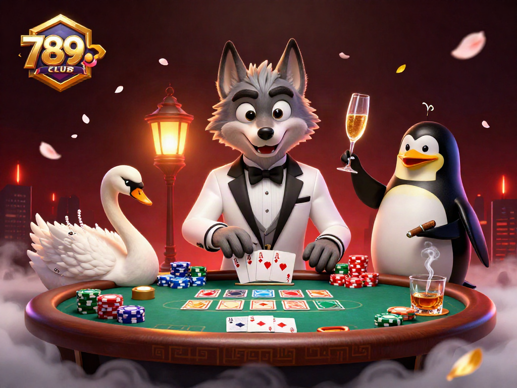 Engage with the 789CLUB experience in vibrant 3D casino illustration showcasing thrilling card games.