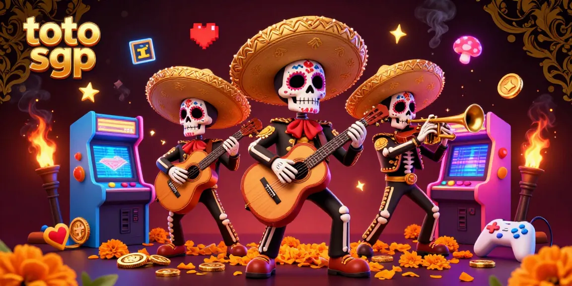 Experience the thrill of toto sgp with vibrant mariachi skeletons amidst dazzling gaming elements.