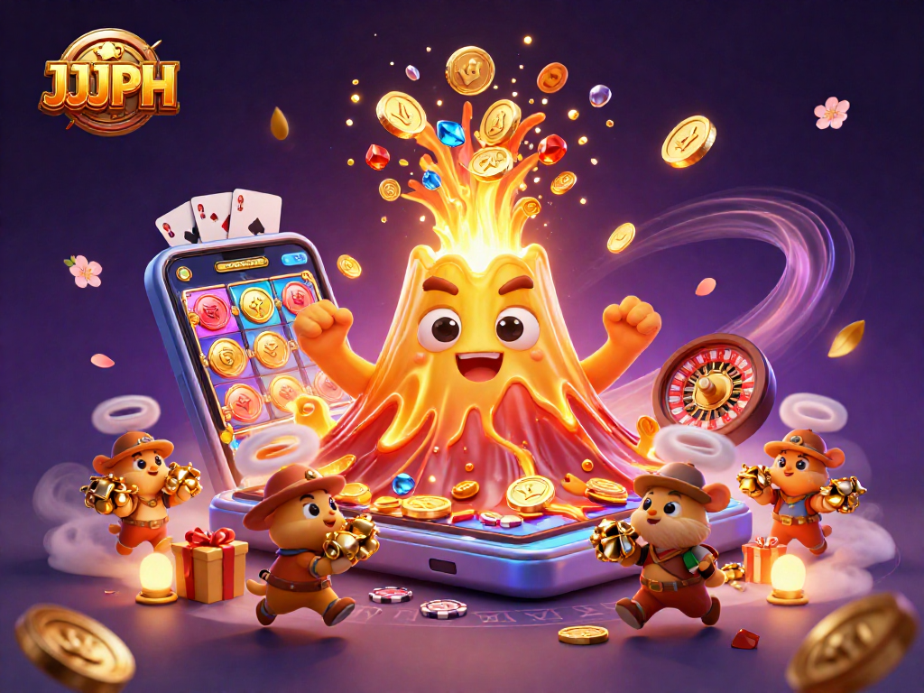 Ang JJJPH ay nagpapakita ng masiglang 3D na eksena ng mga bayani at kahanga-hangang casino elements.