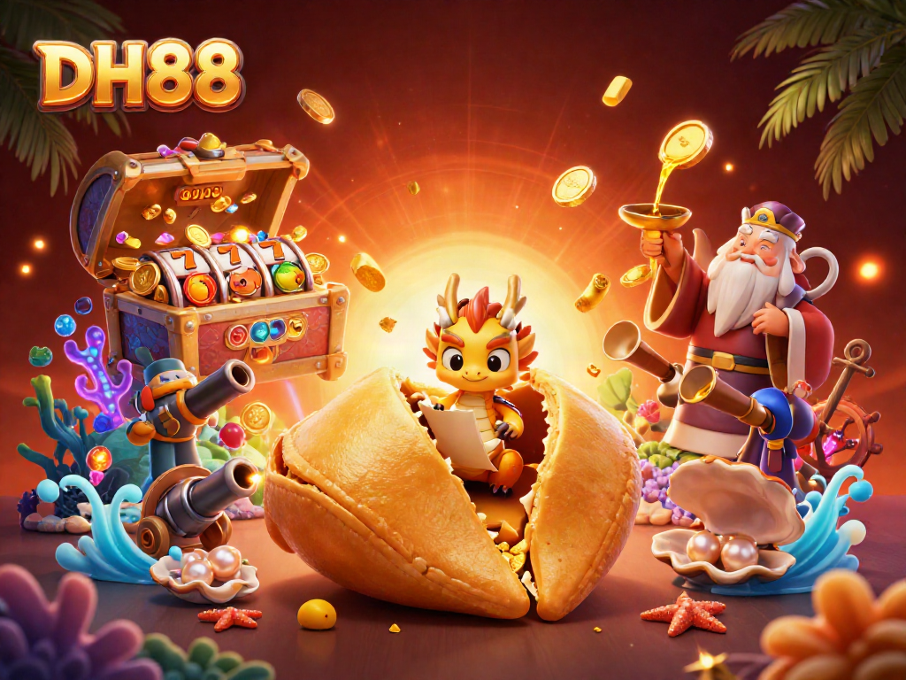 Engage with DH88's casino magic, where fortune meets strategy in this vibrant 3D scene.