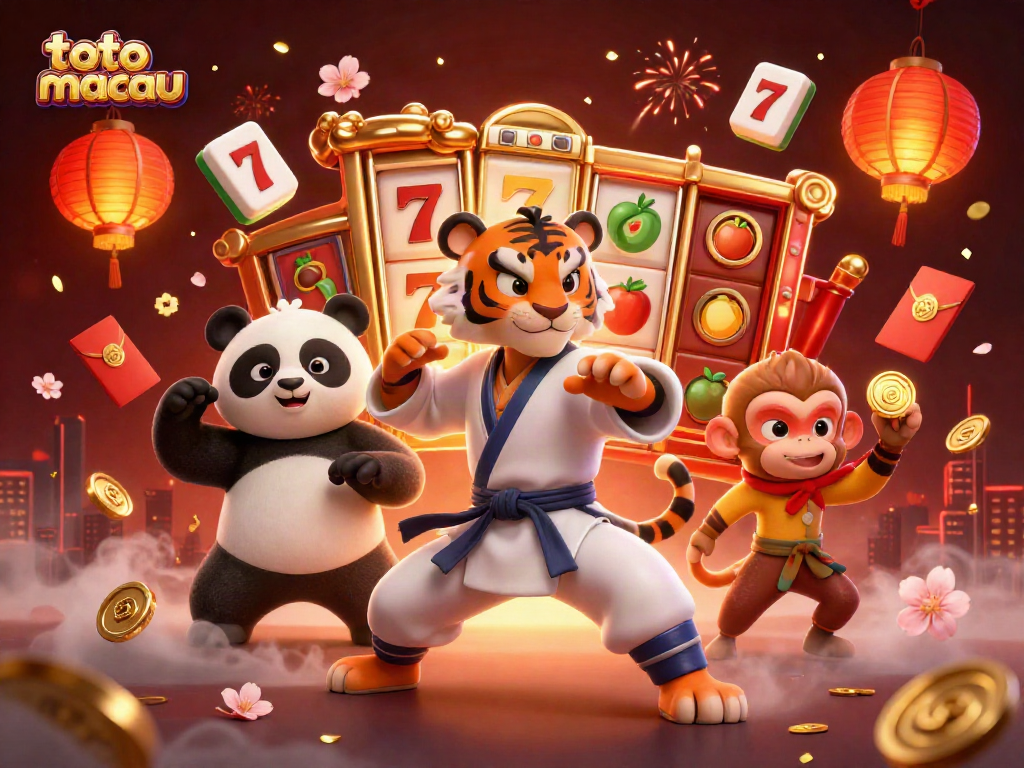 Engage in toto macau with vibrant 3D characters and casino elements in a thrilling online gaming atmosphere.