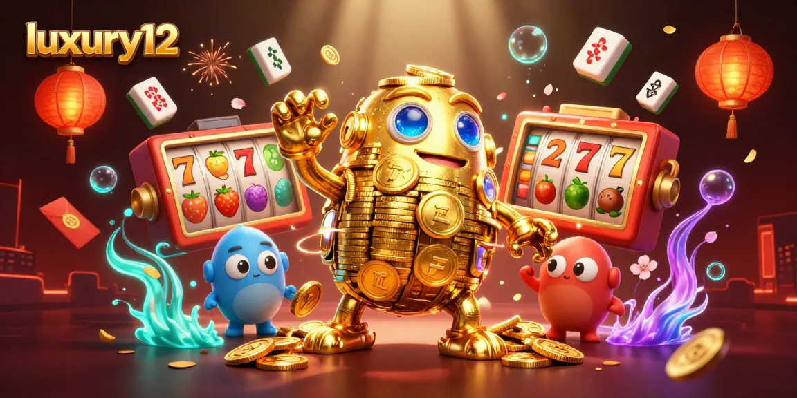 Experience the excitement of luxury12 with this vibrant 3D casino illustration featuring an ancient golden golem.