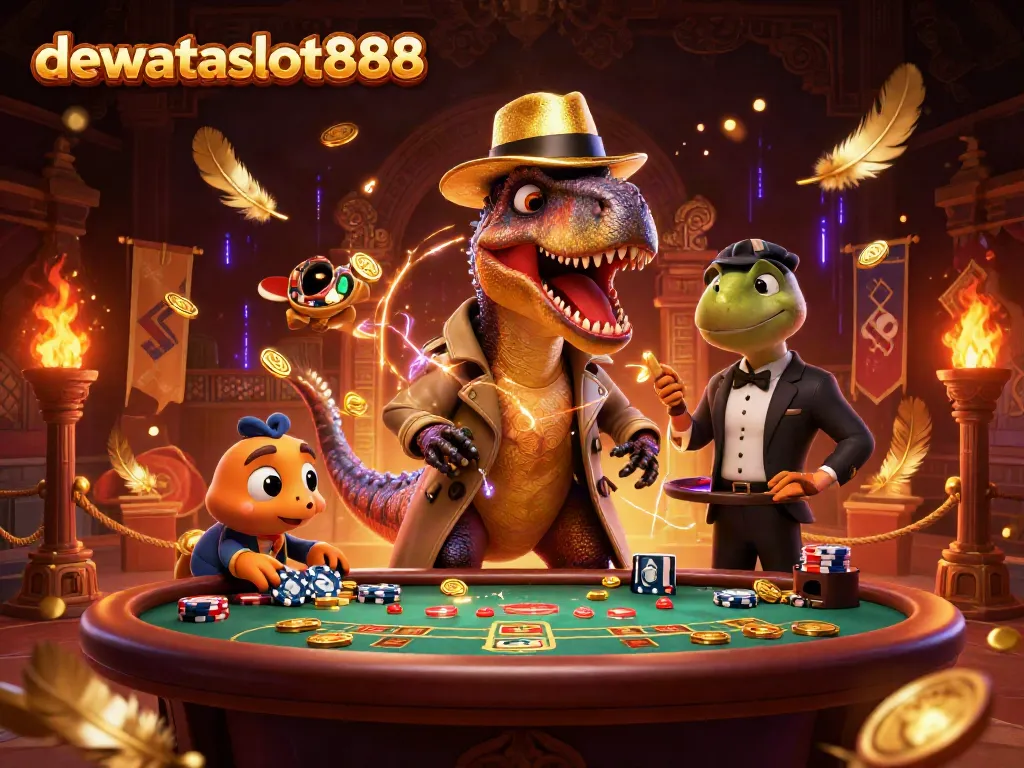 Menghadapi pertaruhan di DEWATASLOT888, velociraptor menyamar di meja blackjack.