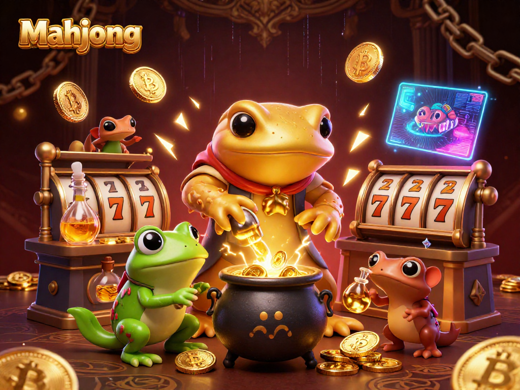 Experience mahjong excitement with a golden salamander alchemist in an energetic casino scene.