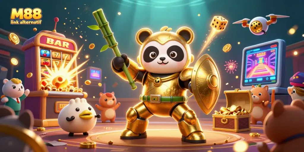 Engage with M88 link alternatif for an exciting gaming experience featuring dynamic casino-themed elements.