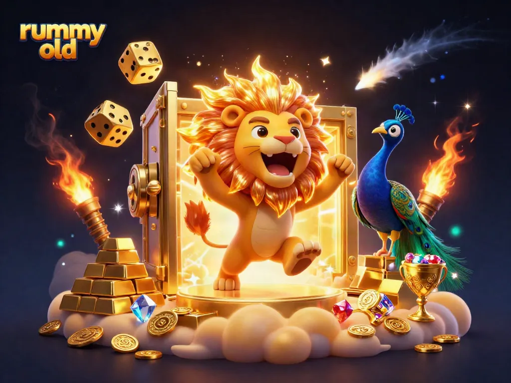 Experience the excitement of rummy old with a vibrant and dynamic 3D illustration of rummy characters and treasures.