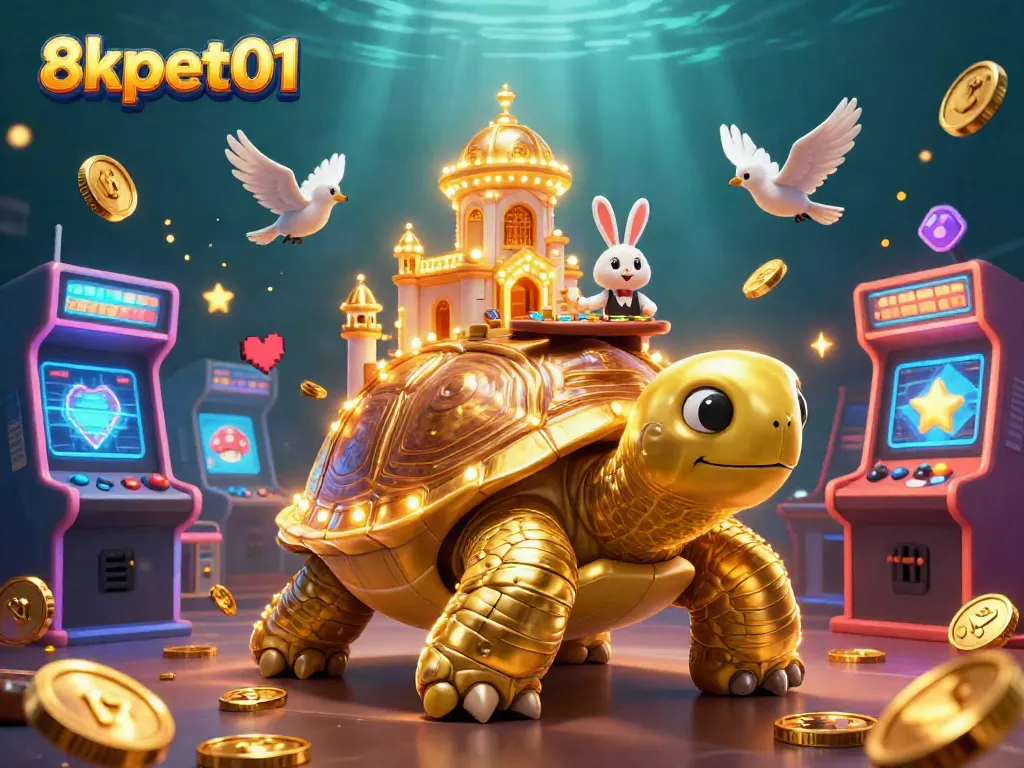 Bet and win with 8xbet01 at the energetic, vibrant casino-themed scene filled with action.