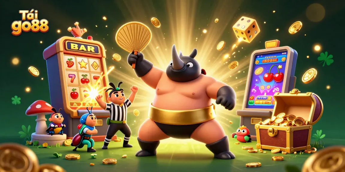 Play and win at Tải go88 with a casino scene featuring exciting characters and dynamic game elements.