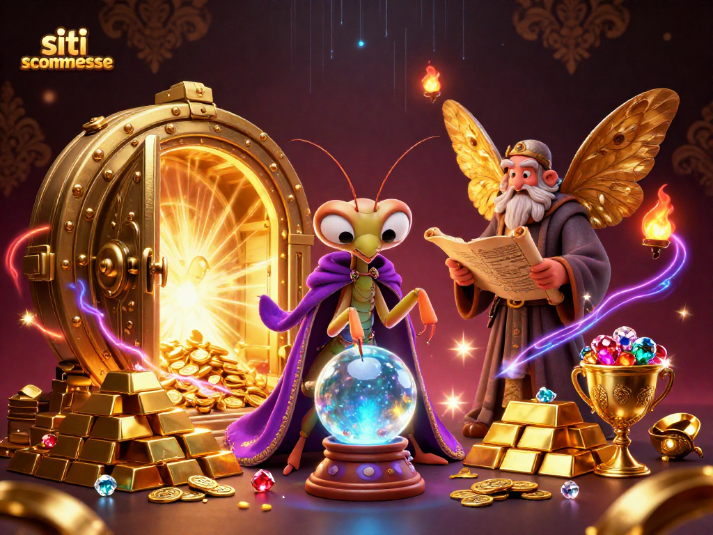 Scommettendo nei migliori siti scommesse, esplora fortune e oro in un'illustrazione vivace.