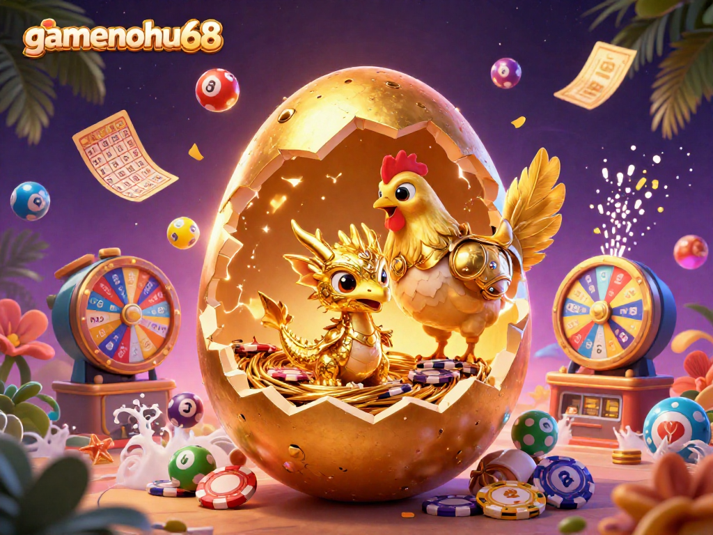 Experience thrilling wins at gamenohu68 with a golden dragon guarding treasures and lottery excitement.