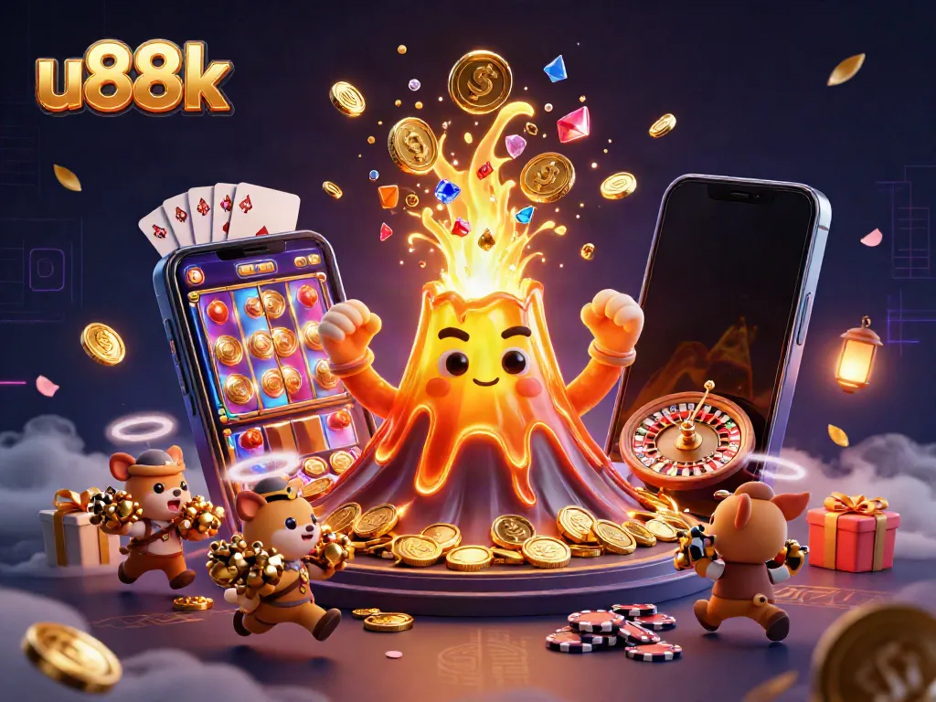 Join the excitement at u88k with a vibrant gaming scene of treasures and slot adventures.