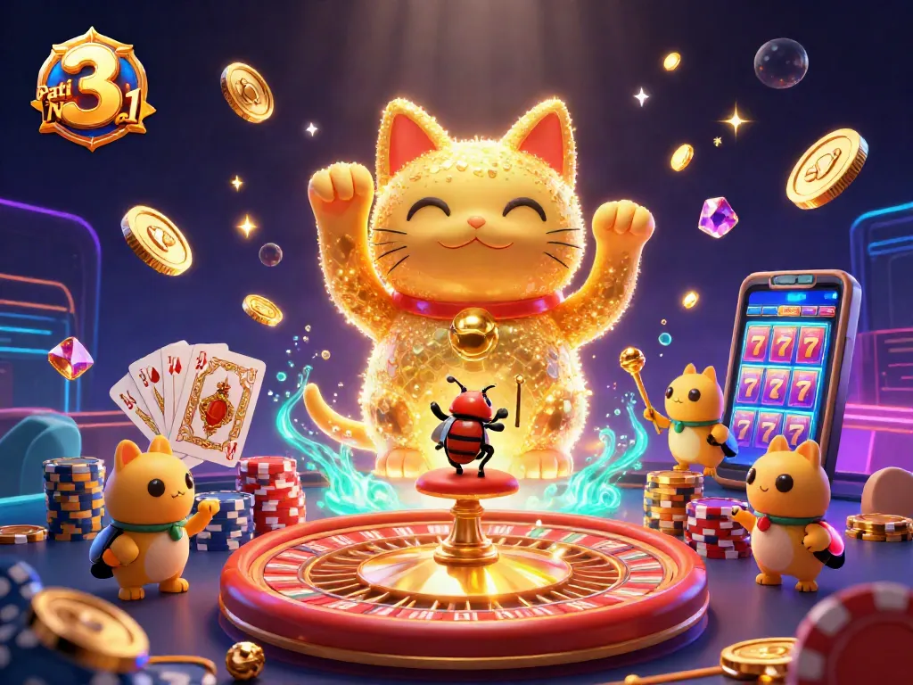Experience the vibrant gameplay of 3 Patti No1 with a lucky cat and dynamic casino elements.