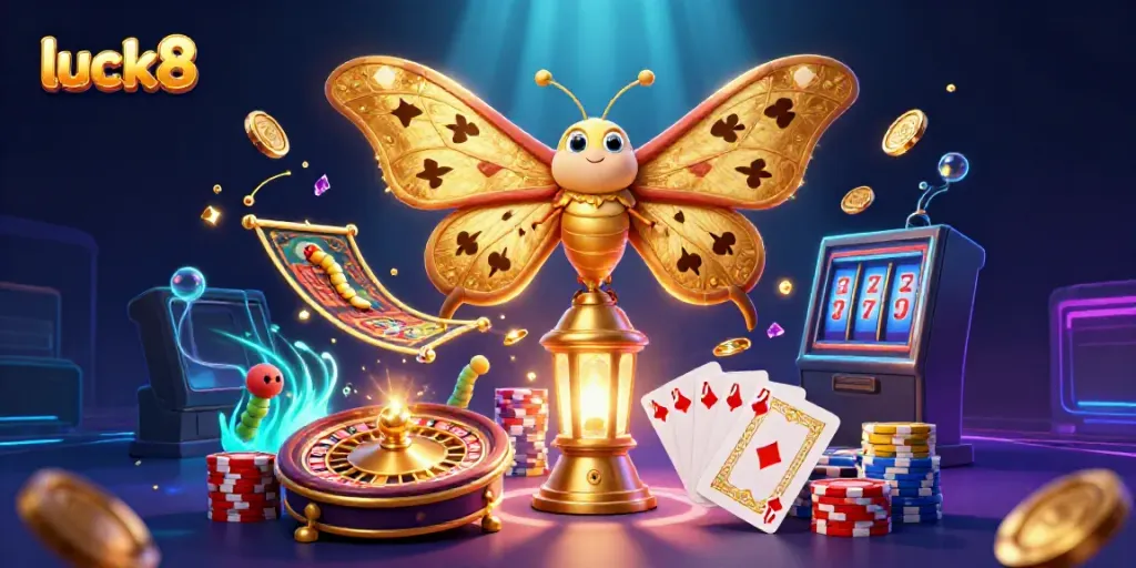 Experience thrilling luck8 moments with a vibrant casino scene featuring golden coins and rich game elements.