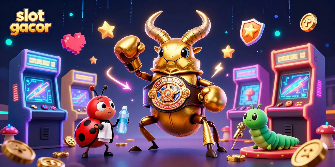 Slot gacor menarik dengan karakter kartun 3D dan elemen kasino yang kaya detail.