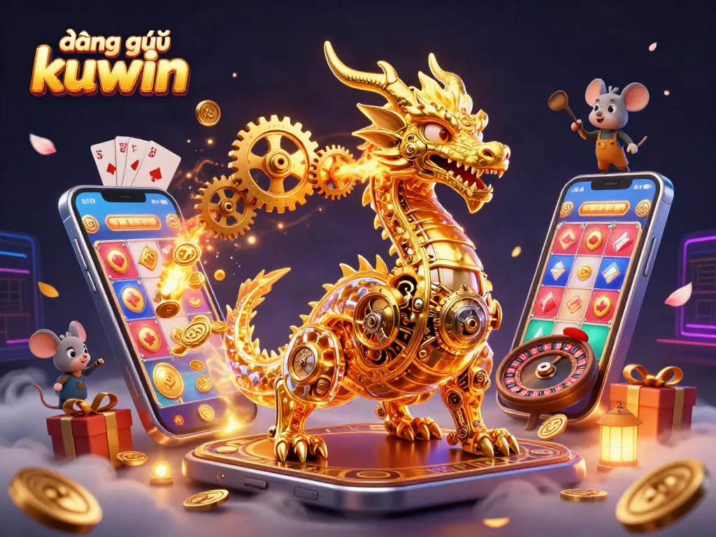 Engage in đăng ký kuwin with a vibrant 3D casino scene showcasing dynamic gaming elements.