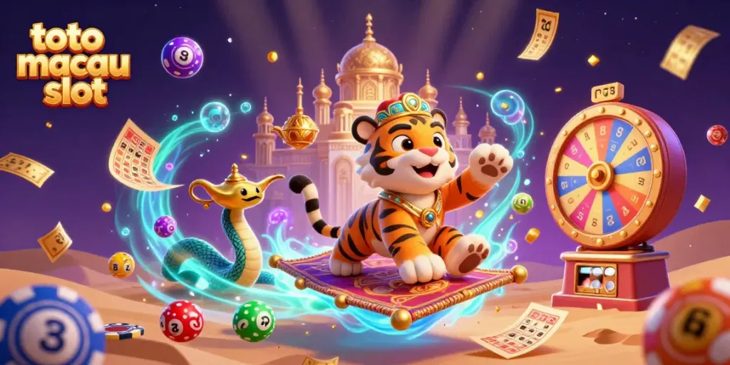 Permainan slot Macau yang menarik pada platform toto macau slot dengan suasana yang magis dan penuh warna.
