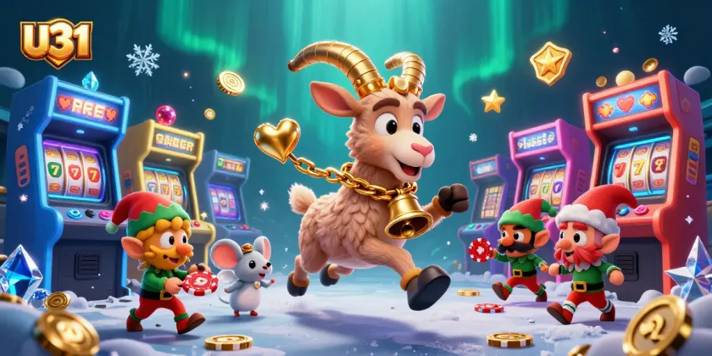 Experience thrilling gameplay at U31 casino with festive Krampus and mischievous elves in action.