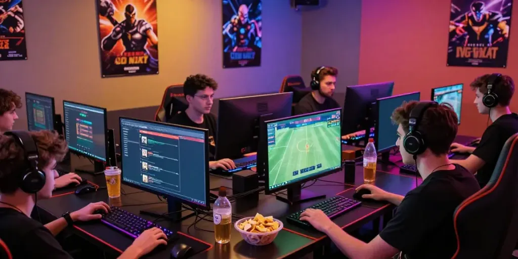 A vibrant online gaming scene showcasing friends engaged in betting games at XX88.