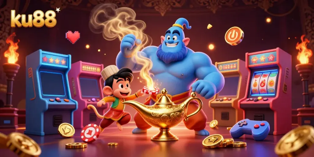 Engage in thrilling gambling adventures at ku88 with colorful characters and exciting game elements.