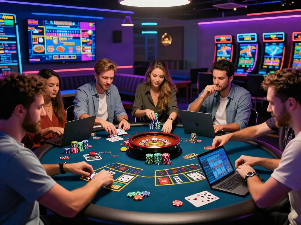 Exciting gaming environment at usa casinos for uk players with diverse players engaging in live games.
