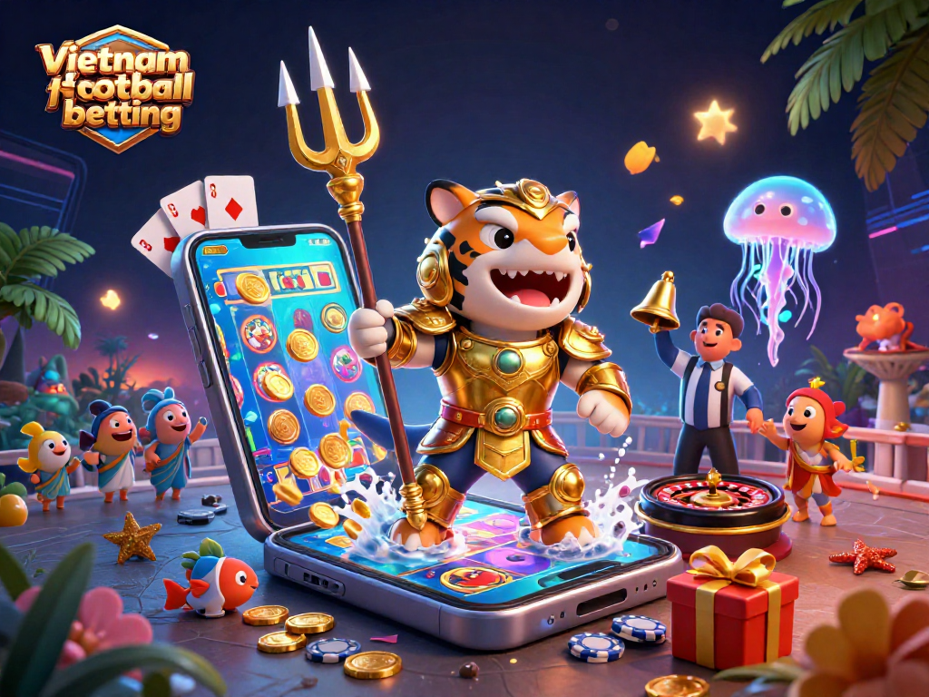Cá cược bóng đá Việt Nam sôi động với cá mập hào nhoáng trong đấu trường dưới nước và trò chơi hấp dẫn.