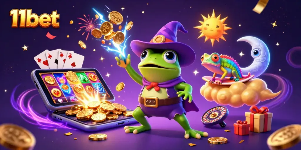 Experience thrilling wins with 11bet as the storm of coins engulfs vibrant 3D characters.