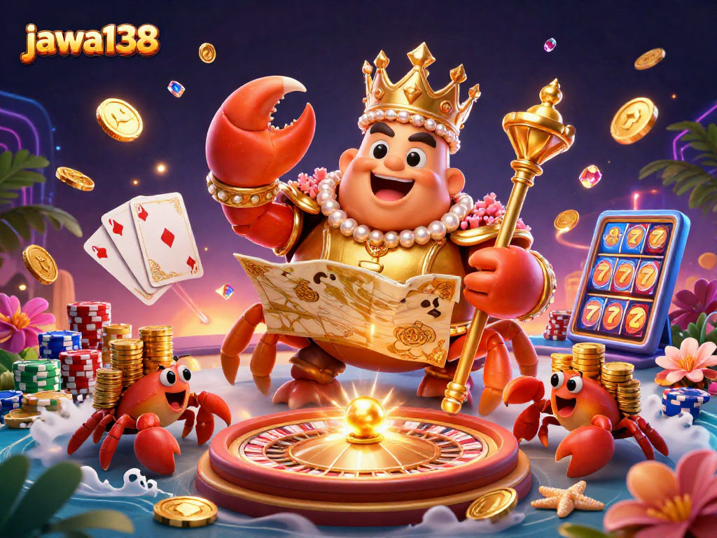 Engage with jawa138's vibrant casino world, where golden crab emperor oversees thrilling games.