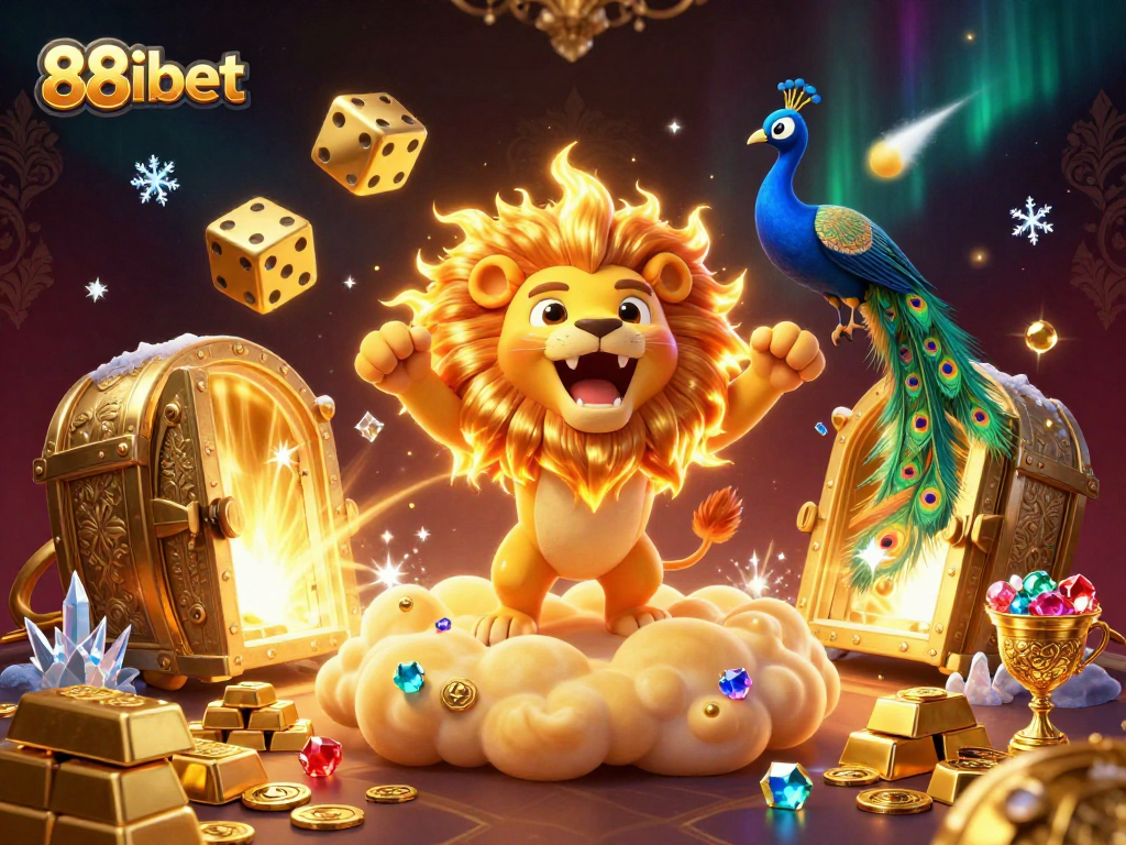 88ibet showcases a rich 3D gaming scene with vibrant elements of online casino excitement.